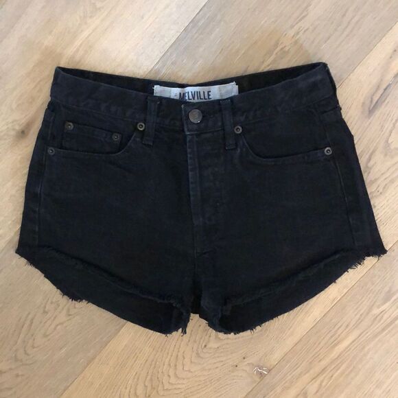 Brandy Melville Black Distressed Jean Shorts, Women’s 38 - Picture 1 of 3